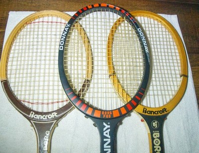vintage Bjorn Borg tennis rackets wood - Lot of 3 Bancroft, Donnay