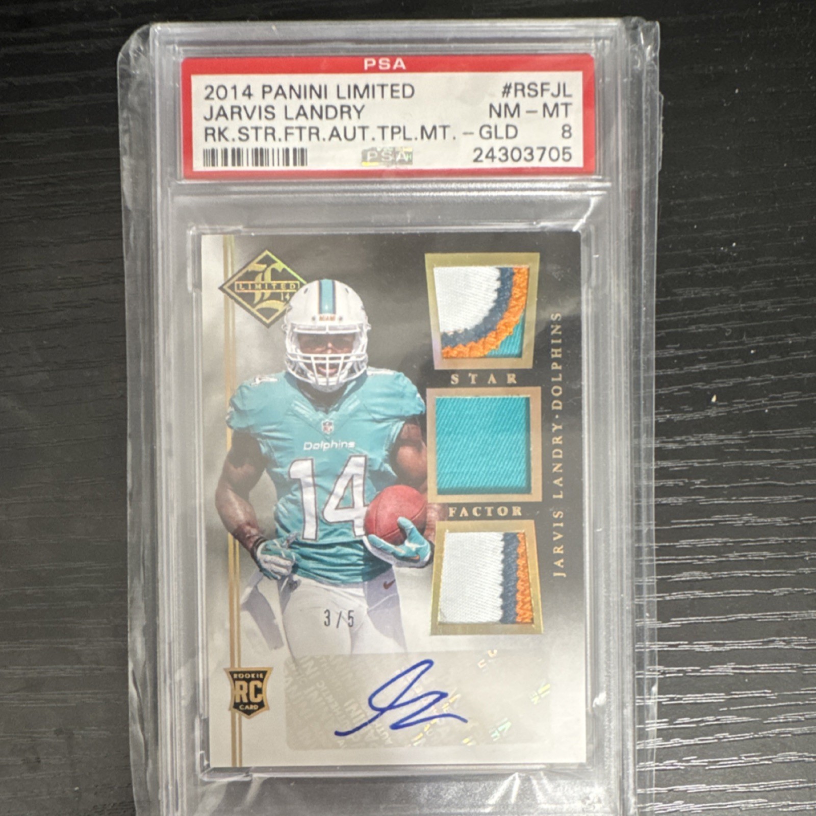 Jarvis Landry Panini Limited Rookie Star Factor Autograph Triple Materials #RSFJL Gold