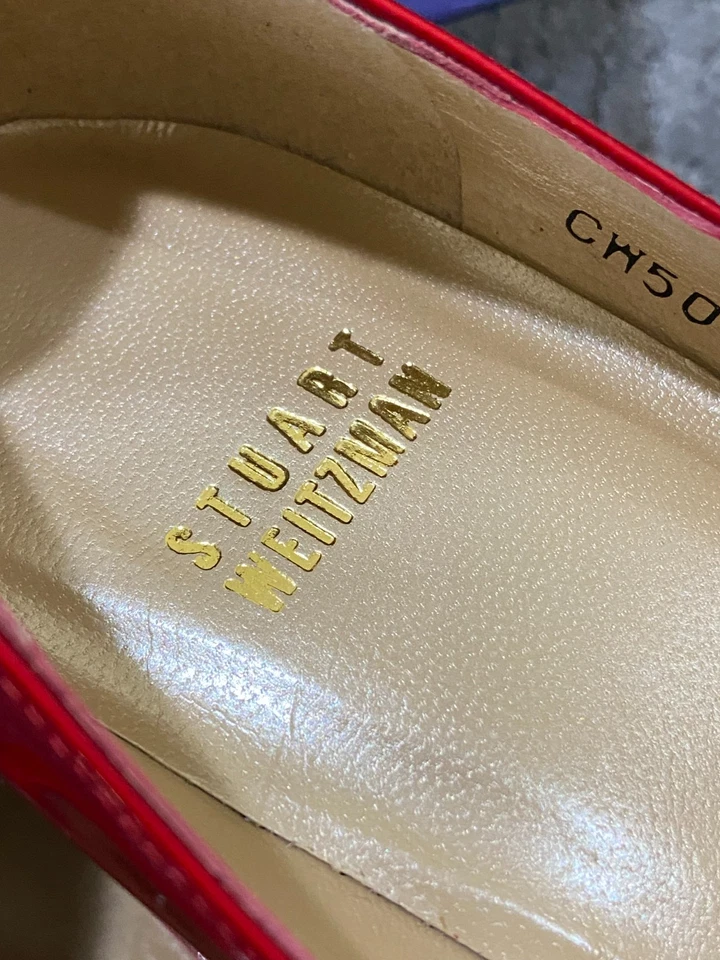 Stunning Stuart Weitzman Womens Red Patent Leather Pumps 8M Luxury~CLASSY - Image 4 of 4