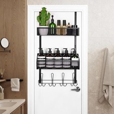 Over The Door Hooks Organizer Hanger, Over Door Storage Rack, Towel Rack Shelf