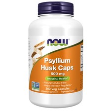 Supplements, Psyllium Husk Caps 500 mg,r, Intestinal Health , 200 Veg Capsules