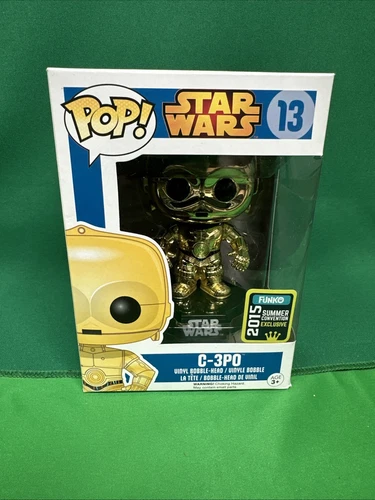 Star Wars Funko Pop Figure  #13 C-3PO Chrome SDCC Blue Box