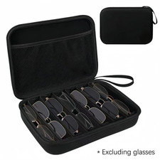 6/7 Slot Glasses Organizer Case Hard Shell EVA Eyeglass Storage Travel Box Black