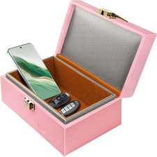 Faraday Box for Car Keys - Large Pink RFID Signal Blocker, Key Fob Protector