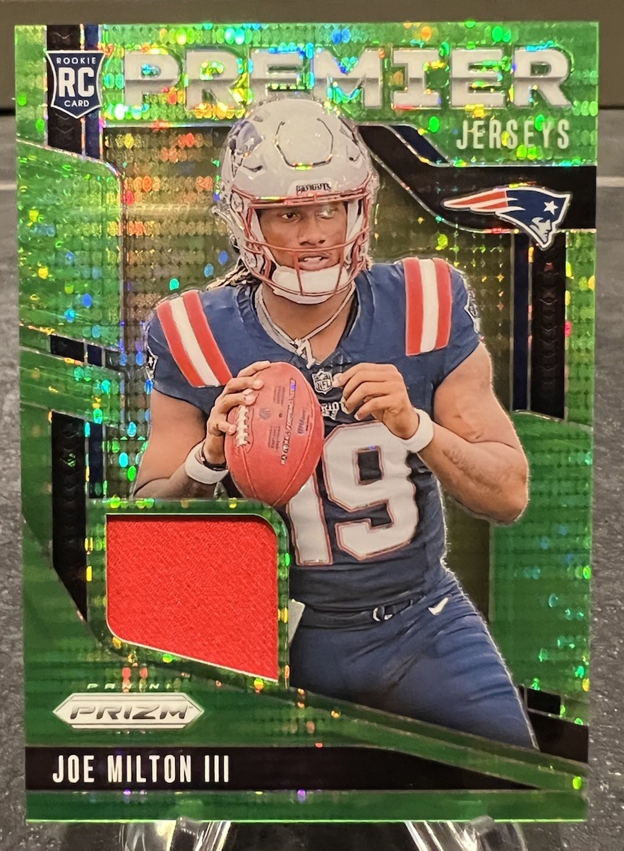 2024 Panini Prizm - Premier Jerseys Joe Milton III #PJ-JMN Neon Green Pulsar RC