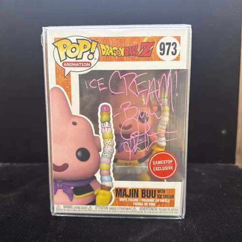 Funko Pop Dragon Ball Z #973 Majin Buu With Ice Cream GameStop Exclusive Signed