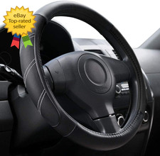 Universal Leather Steering Wheel Cover 15.5 to 16 Inch Soft Grip Anti Slip