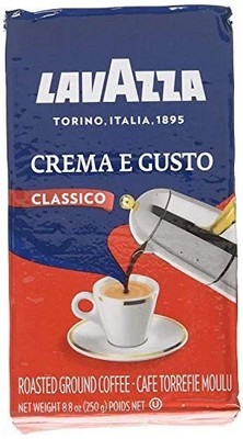 Lavazza Italian ''Crema e Gusto'' Ground Espresso (1 case = 20 x 8.8 oz bricks)