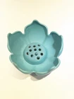 Vintage Van Briggle Art Pottery Ming Blue Lotus Bowl with Flower Frog Colo USA