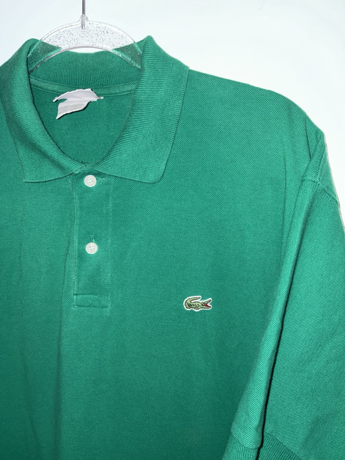 Vintage Lacoste Polo Shirt Men's Size 7 2XL Green 100% Cotton - Short Sleeve thumbnail 3