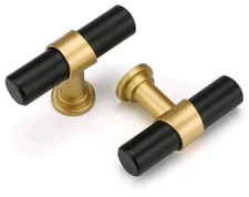 Black and Gold Cabinet Knobs 10 Pack Matte Black Drawer Pulls Kitchen Hardware