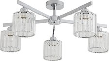 Surpars House Ceiling Light, 3 Lights Crystal Chandelier, Modern Elegant Ceiling
