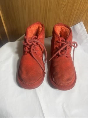 UGG Sesame Street Size 2 for Girls Kids Ankle Boots Red Colors Used Good Shape