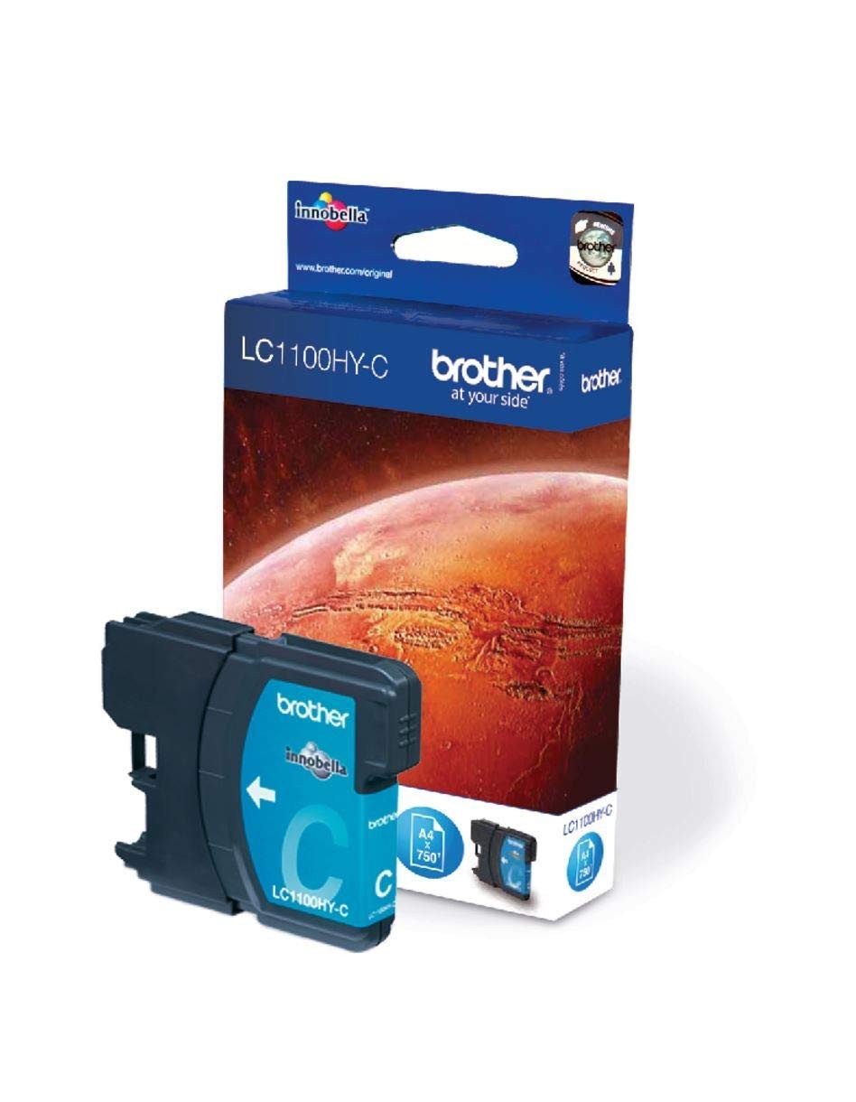 Brother LC-1100HYC Inkjet Cartridge Cyan Single Pack High Yield Includes 1 x 4190₽