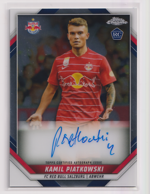2021-22 Topps Chrome FC RB Salzburg Kamil Piatkowski On Card Auto 