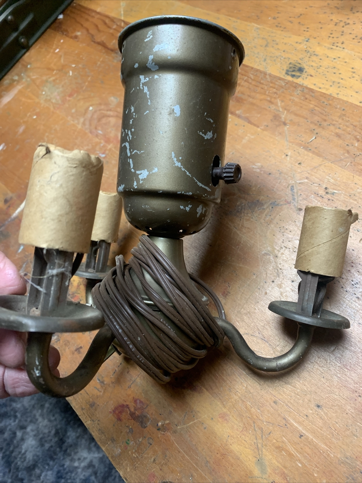 Vintage Torchiere Floor Lamp Parts 2" Leviton Fit Spelter & 3 Alcor Arm