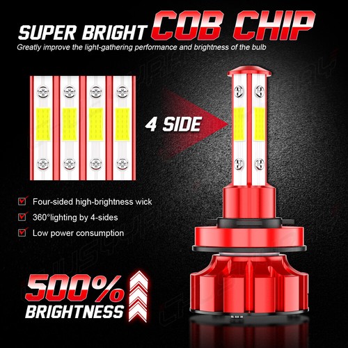 For 2015-2022 Ford F150 LED Headlight Hi-Low Beam+Fog Light Bulbs 9005 H11 9145 - Picture 10 of 19