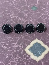 Vintage 1976 Gibson Les Paul Custom Black Barrel Knob Set 4