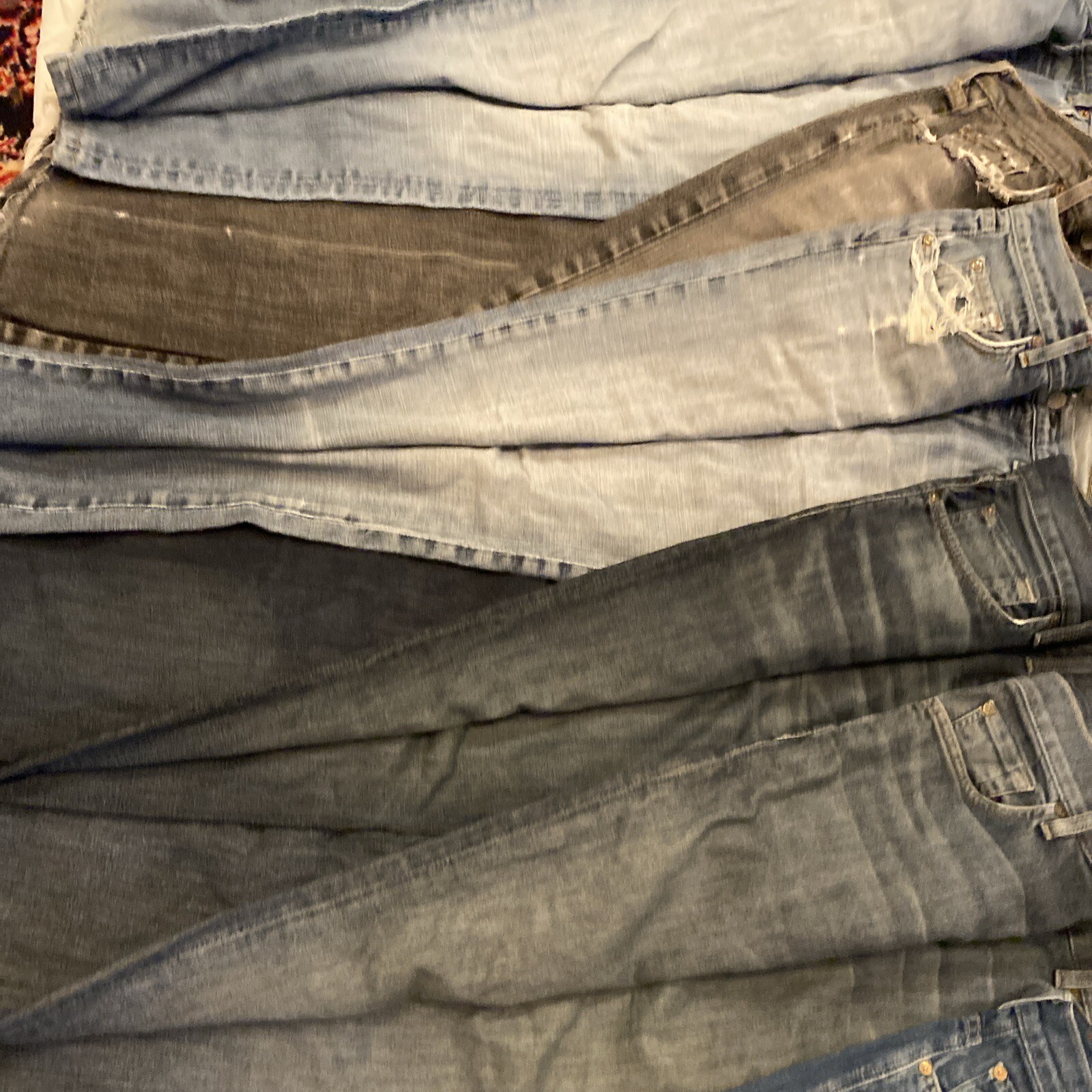 Men&rsquo;s lot of 9 jeans 7 for all Mankind Jeans Resell Wholesale All Diff Sizes