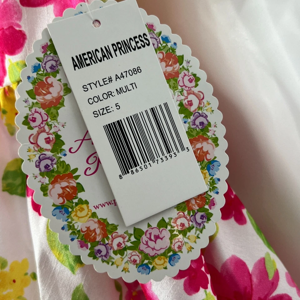 Vestido floral sin mangas de verano multicolor American Princess Girl 5 Foto 3 de 4