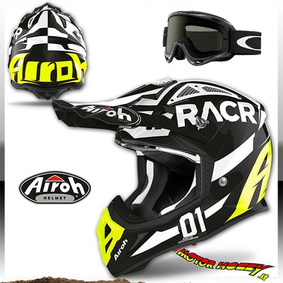 CASCO AIROH AVIATOR ACE RACR GLOSS CROSS ENDURO TAGLIA L + MASCHERA OAKLEY  | eBay