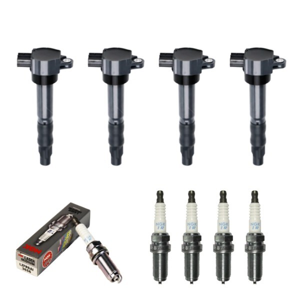 New Set of 4 Ignition Coil  NGK Spark Plug for Outlander Eclipse Galant Lancer