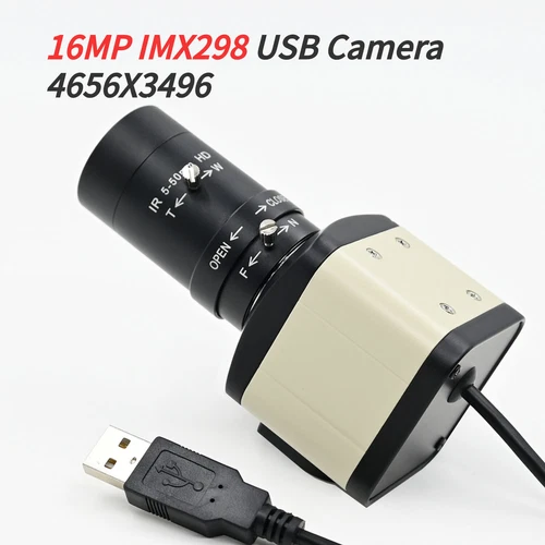 IMX298 16MP USB Camera With 5-50mm Zoom CS Lens Drive Free HD Document Scan