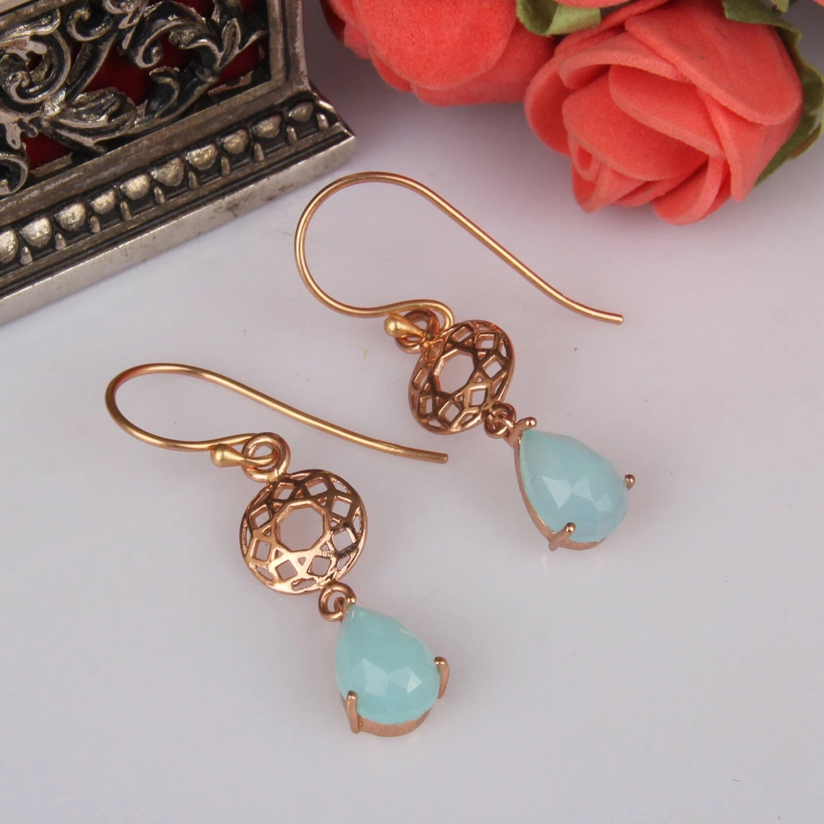 Aqua chalcedony jewelry sale
