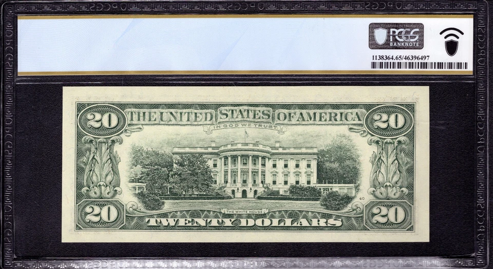 1995 $20 FEDERAL RESERVE NOTE CHICAGO FR.2082-G GC BLOCK PCGS B GEM UNC 65 PPQ - Image 2 of 3