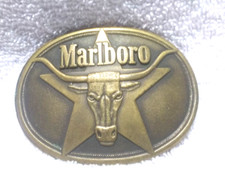 Marlboro Solid Brass 1987 Phillip Morris Texas Longhorns Texas Star Buckle Great