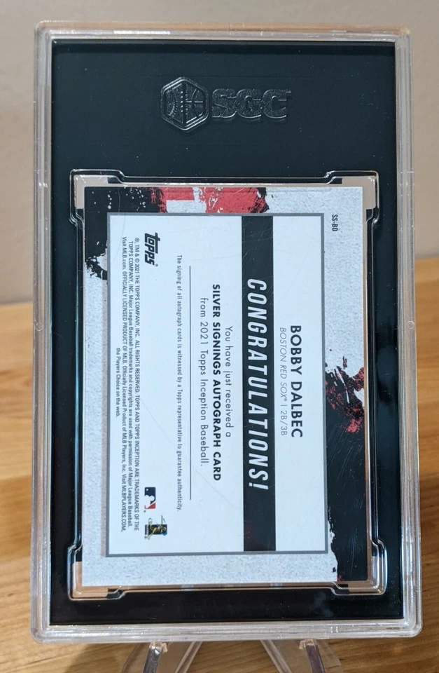 2021 Topps Inception Bobby Dalbec Silver Signings RC Auto /100 Case Hit SGC 10 - Image 3 of 3