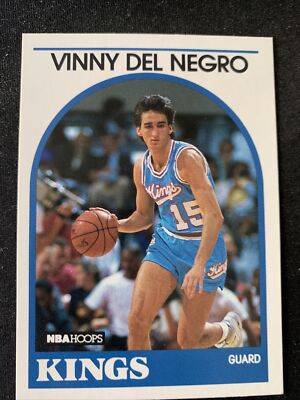 1989-90 NBA Hoops Rookie Card #6 Vinny Del Negro Sacramento Kings NmMt Free Ship