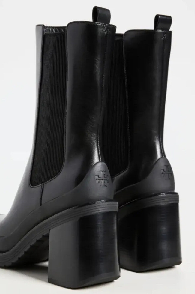 Tory Burch Expedition Chelsea Boot CHUNKY SQUARED TOE BLACK
