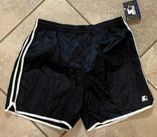Vintage Starter Soccer Shorts Black Nylon New With Tag Men s Large