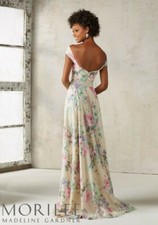 NEW Size 6 Chiffon Bridesmaids Dress with Off-the-Shoulder V-Neck