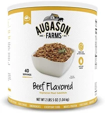 Augason Farms Beef Flavored Vegetarian Meat Substitute Large #10 Cans Emergency 