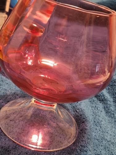 Empoli Hand Blown Cranberry Circus Tent Apothecary Jar - Picture 4 of 5