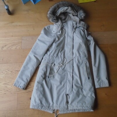 North Face Zaneck Parka Jacket WITH MARKS Women's M Medium Off White READ DESC