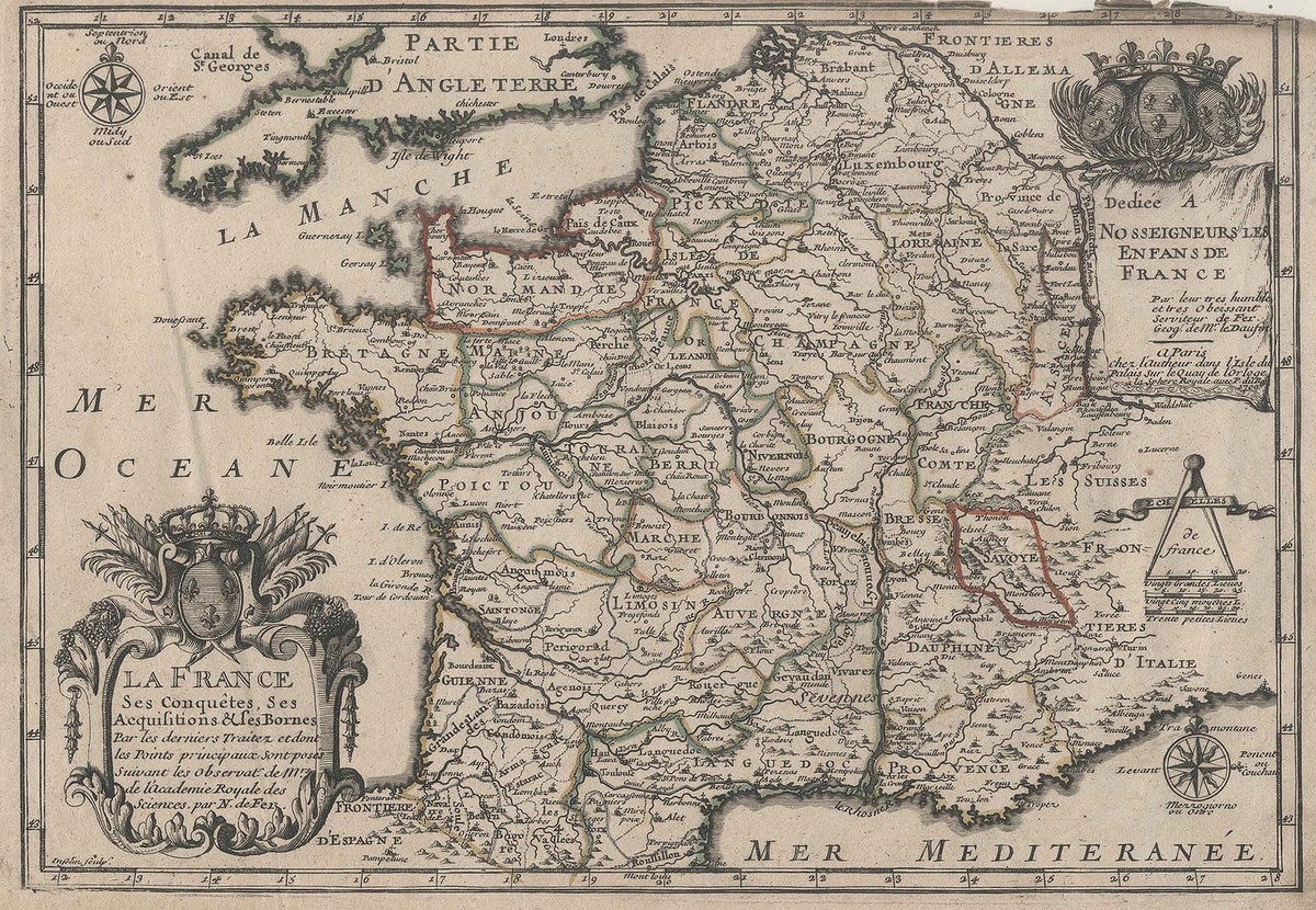 France Original Copperplate Map De Fer 1700 | eBay