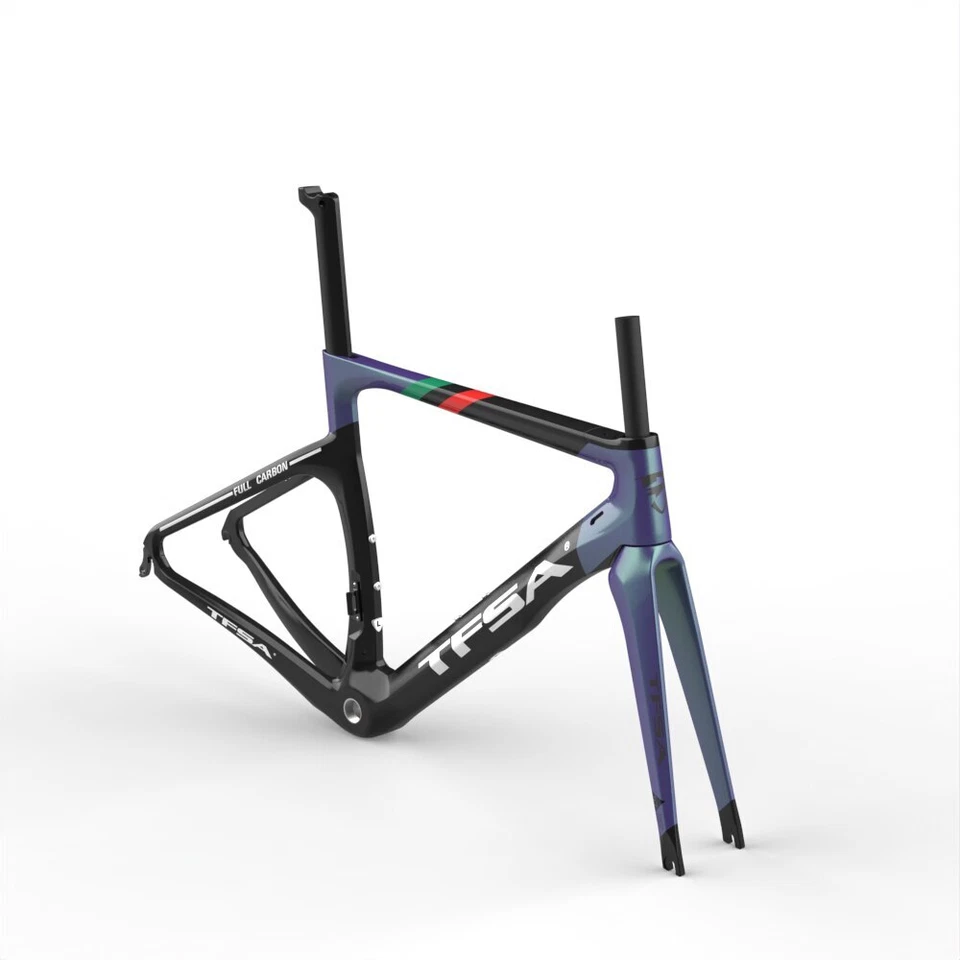 Conjunto de quadros de bicicleta de carbono BSA freio a disco circuito interno bicicleta de estrada quadro de 22 velocidades - Imagem 2 de 4