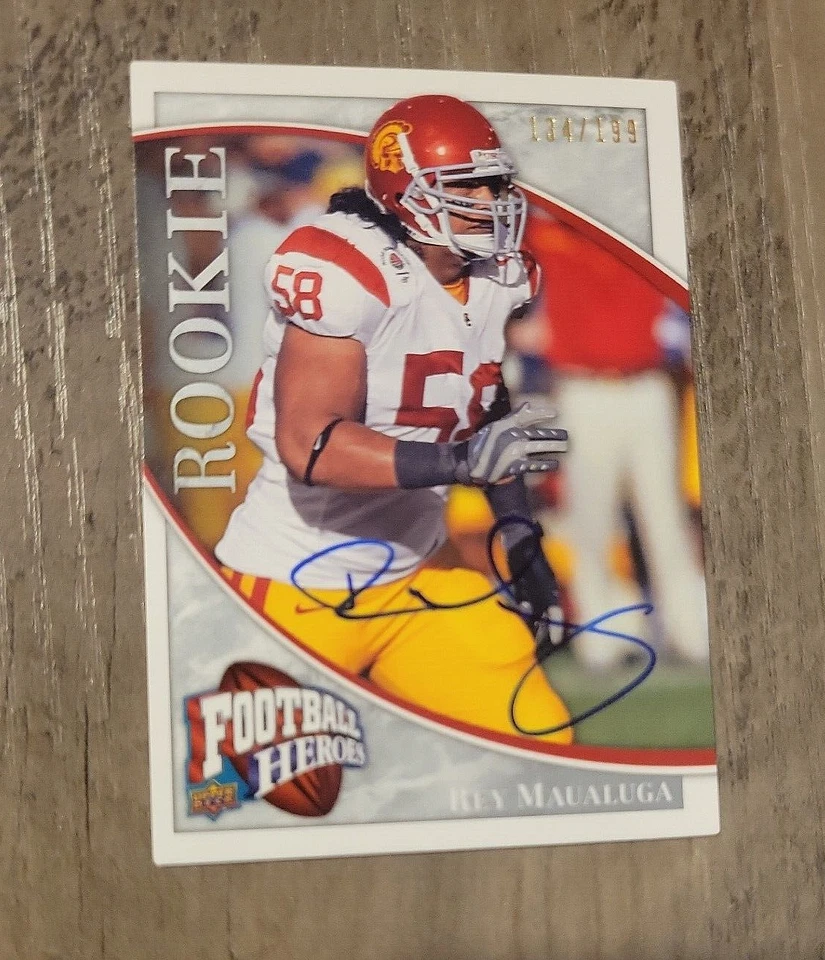 Rey Maualuga 2009 Upper Deck Heroes Autograph #173 /199 USC Trojans RC W/Case - Image 2 of 3