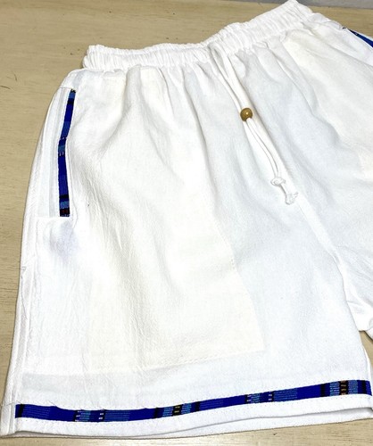 Guatemalan Shorts Size Small White Artes Tipicas Tecum Southwest Style Decor - Picture 2 of 5