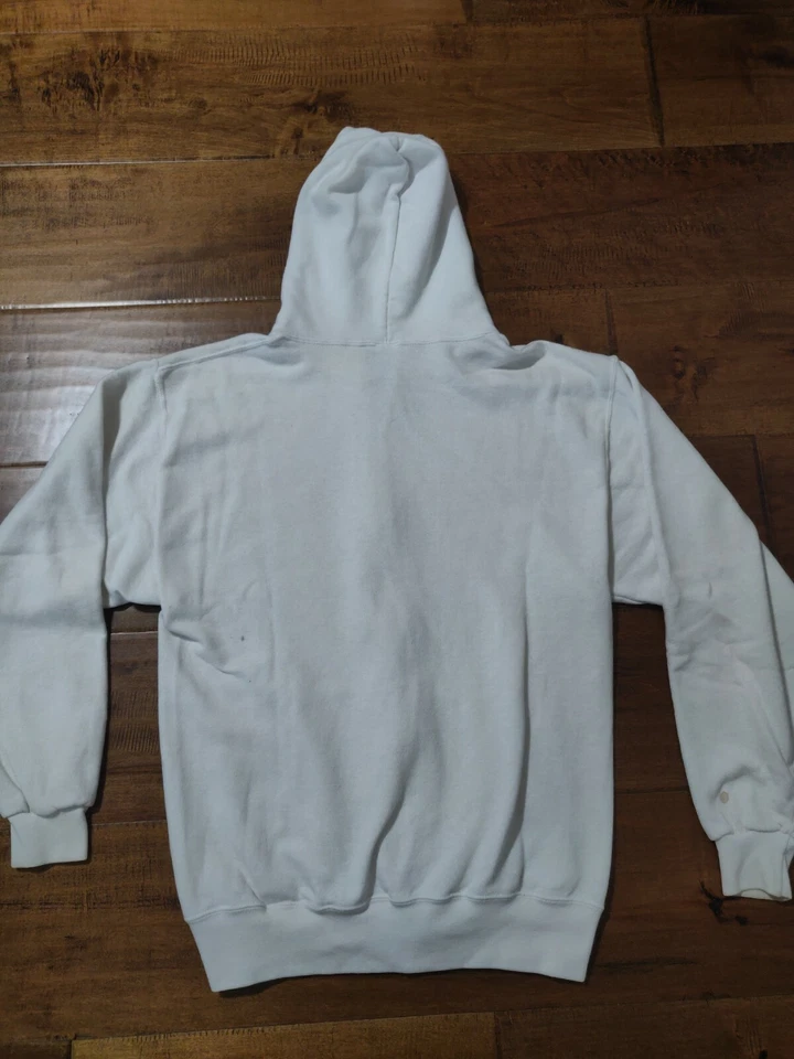 Sudadera con Capucha Blanca Cremallera Completa Hooters Hecha en EE. UU. De Colección - Para Hombre Mediana M Foto 3 de 4