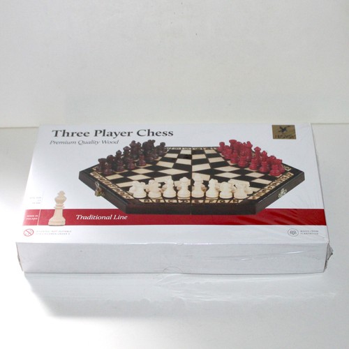 Three Player Chess Husaria 12" traditional line Wood NEW Sealed game foldable - Picture 8 of 10