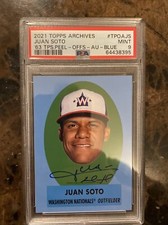 2021 Topps Archives Baseball Juan Soto 1963 On Card Auto /25 PSA 9 Nationals