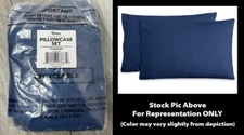 2-Pack Bare Home Flannel Cotton Pillowcase Set, Dark Blue Standard Size