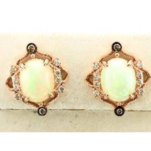 LeVian 14K Rose Gold Opal Nude Chocolate Diamond cts Earrings