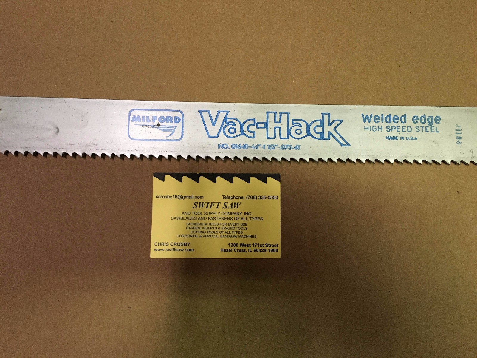 10PC- 14" X 1-1/2" X .075 X 4T POWER HACK SAW BLADE MILFORD VACHACK WELDED EDGE