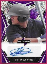 2020 Leaf Flash Baseball JASSON DOMINGUEZ Purple Portrait Autograph 27/35