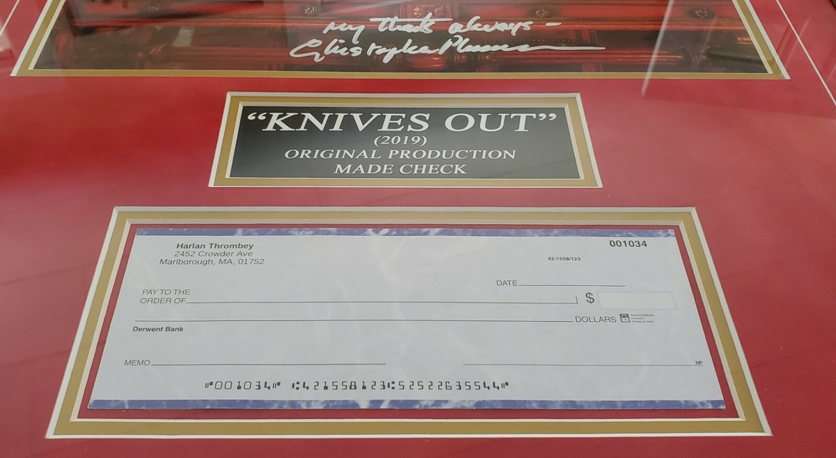 Christopher Plummer Signed Framed 11x14 Photo KNIVES OUT Production Check  RAD